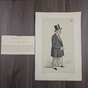 1881 Victorian Vanity Fair Print Amiability Melville Statesmen 385 Signed Spy